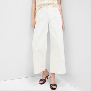 Gap High Rise Wide-Leg Crop Jeans 29L White